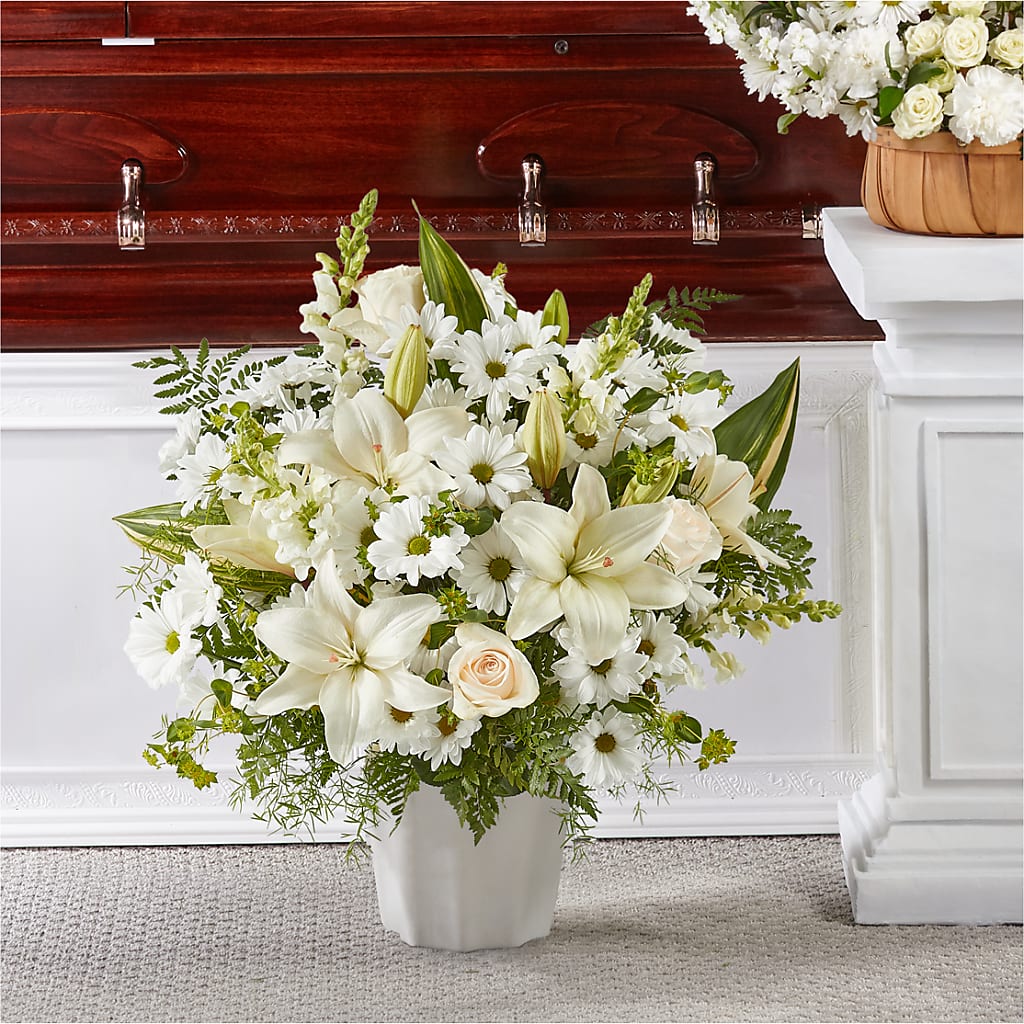 Thoughts of Tranquility Floor Basket – Serenity Floral, Lake Geneva WI