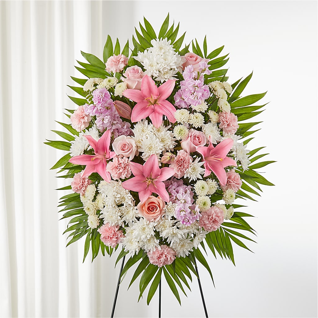 Offering Solace Standing Spray – Serenity Floral, Lake Geneva WI