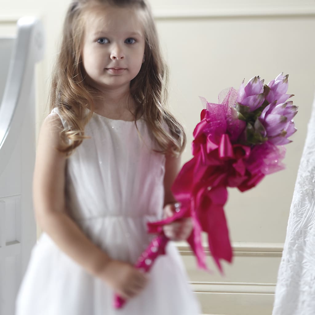 Sparkle Pink Flower Girl Bouquet – Serenity Floral, Lake Geneva WI