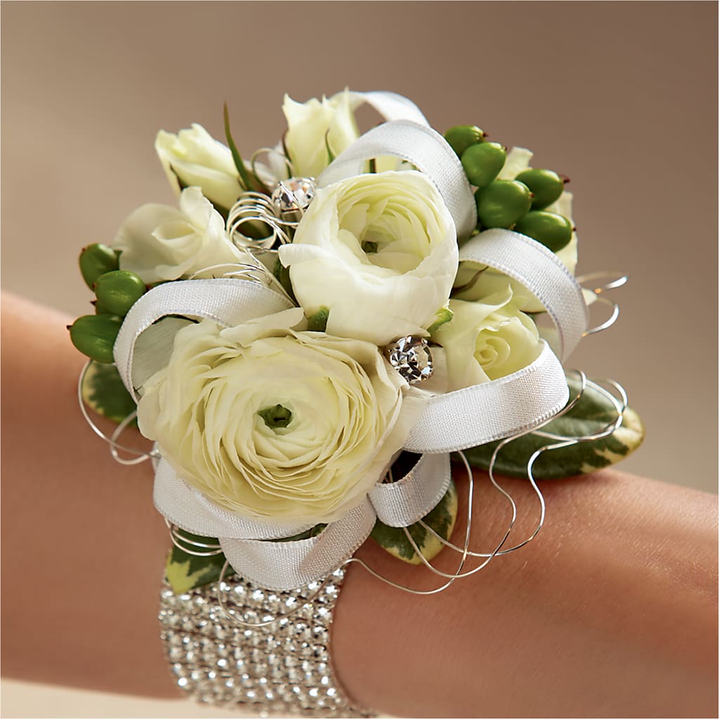 White Wedding Corsage – Serenity Floral, Lake Geneva WI