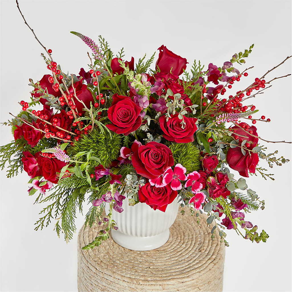 Big Red Bow Bouquet –  Serenity Floral, Lake Geneva WI