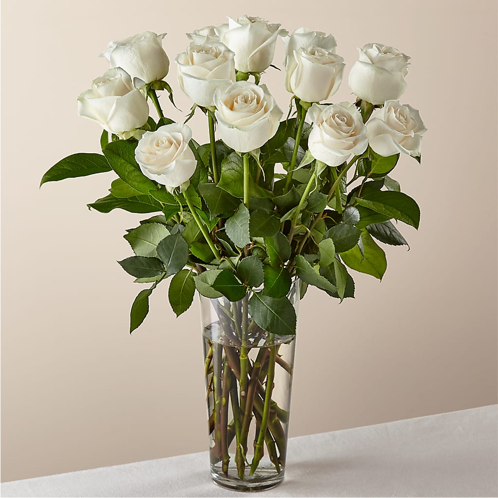 Long Stem White Rose Bouquet –  Serenity Floral, Lake Geneva WI