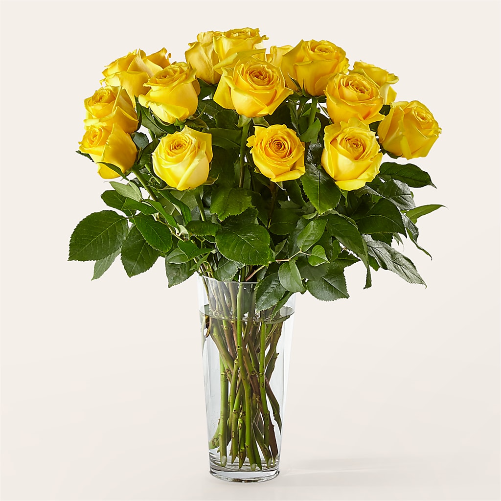 Long Stem Yellow Rose Bouquet –  Serenity Floral, Lake Geneva WI