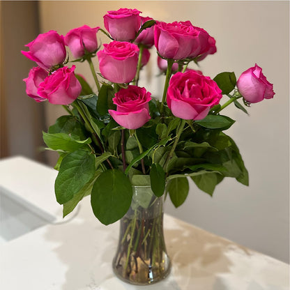 Long Stem Pink Rose Bouquet –  Serenity Floral, Lake Geneva WI