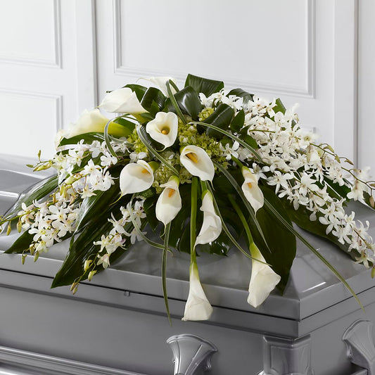 Angel Wings Casket Spray –  Serenity Floral, Lake Geneva WI