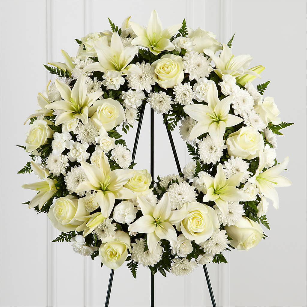 Treasured Tribute Wreath –  Serenity Floral, Lake Geneva WI