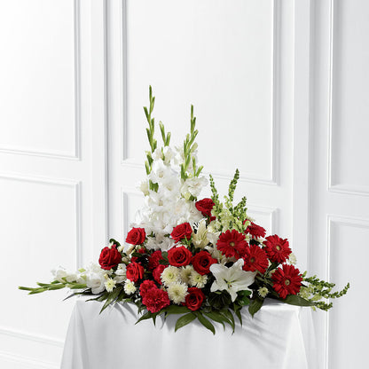Crimson & White Arrangement –  Serenity Floral, Lake Geneva WI