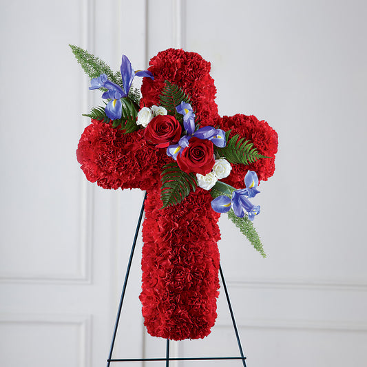 Faithful Hero Floral Cross –  Serenity Floral, Lake Geneva WI