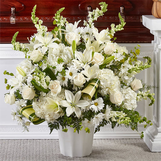 Thoughts of Tranquility Floor Basket –  Serenity Floral, Lake Geneva WI