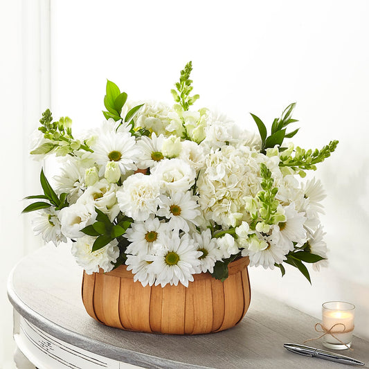 Pure Ivory Basket –  Serenity Floral, Lake Geneva WI