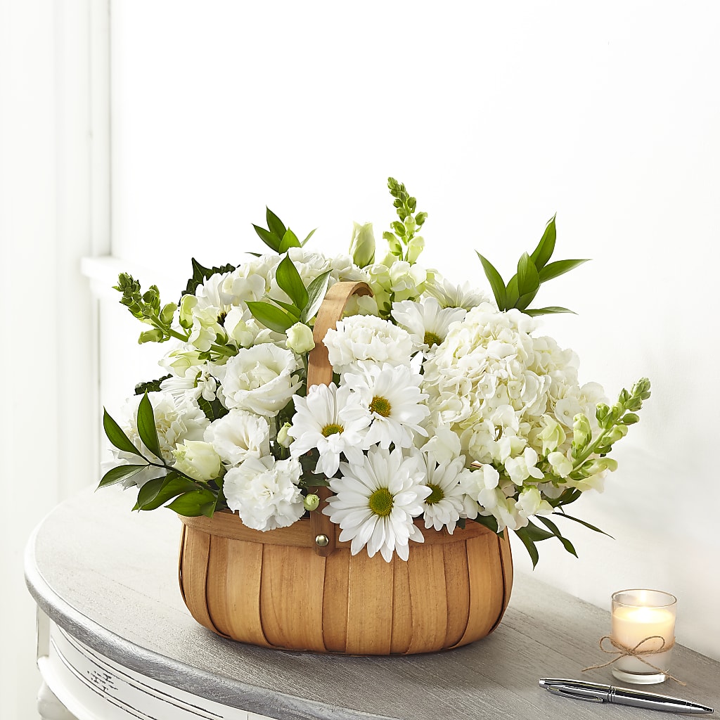 Pure Ivory Basket –  Serenity Floral, Lake Geneva WI