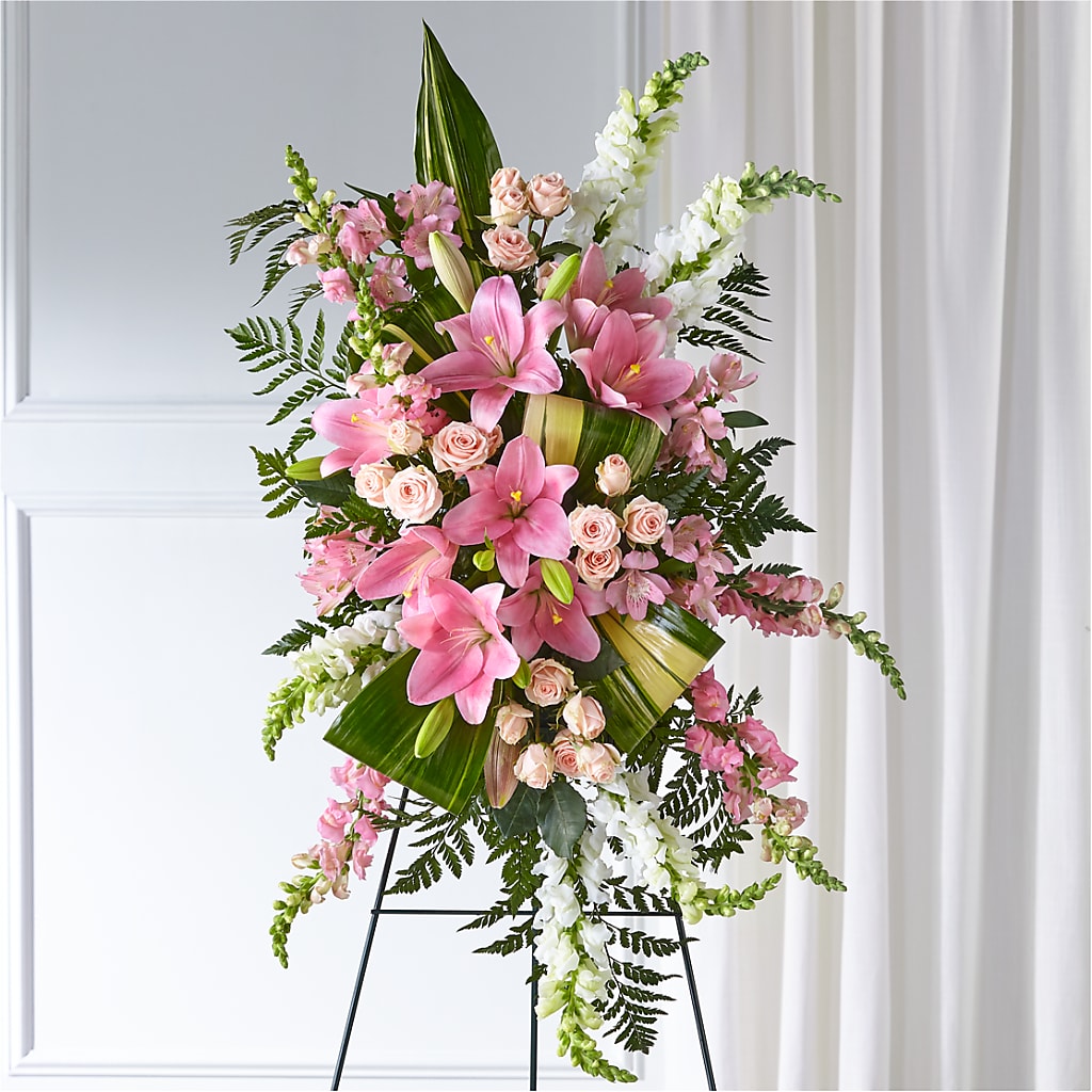 Elegant Embrace Standing Spray –  Serenity Floral, Lake Geneva WI