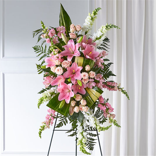Elegant Embrace Standing Spray –  Serenity Floral, Lake Geneva WI