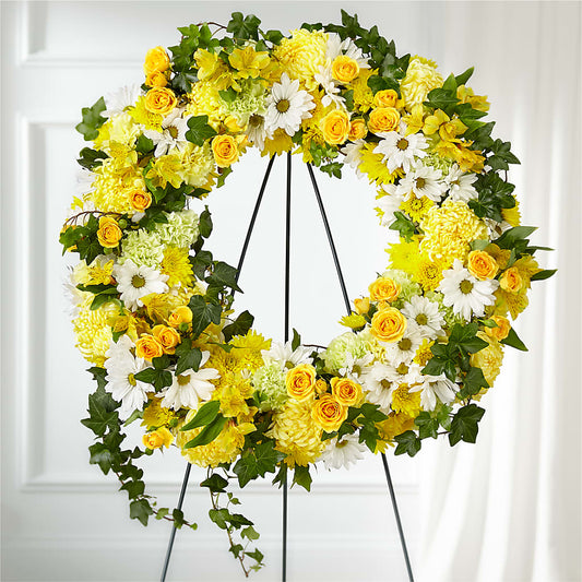 Golden Remembrance Wreath –  Serenity Floral, Lake Geneva WI
