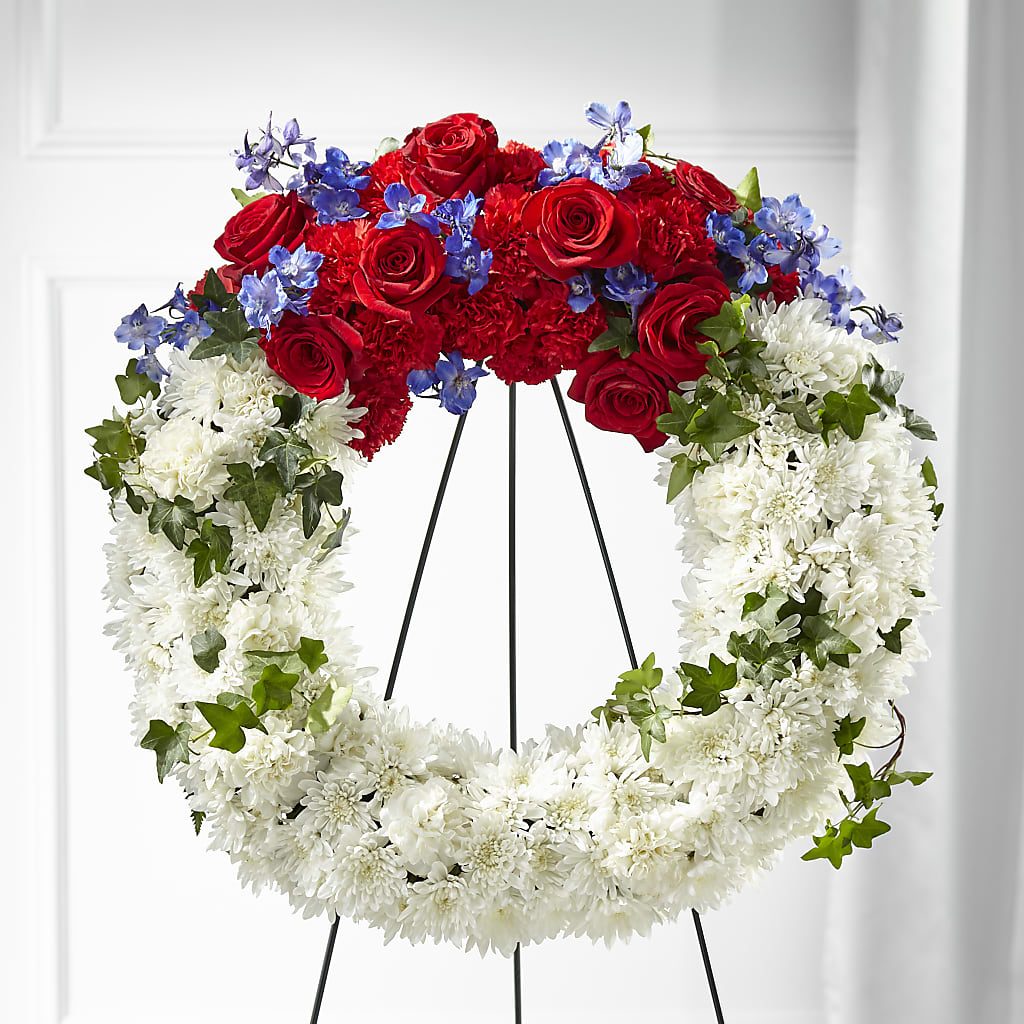 Patriotic Passion Wreath –  Serenity Floral, Lake Geneva WI