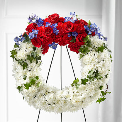 Patriotic Passion Wreath –  Serenity Floral, Lake Geneva WI