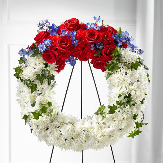 Patriotic Passion Wreath –  Serenity Floral, Lake Geneva WI