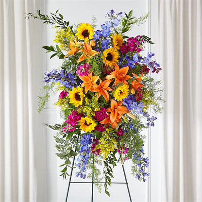 Sunlit Memories Standing Spray (Standard) –  Serenity Floral, Lake Geneva WI