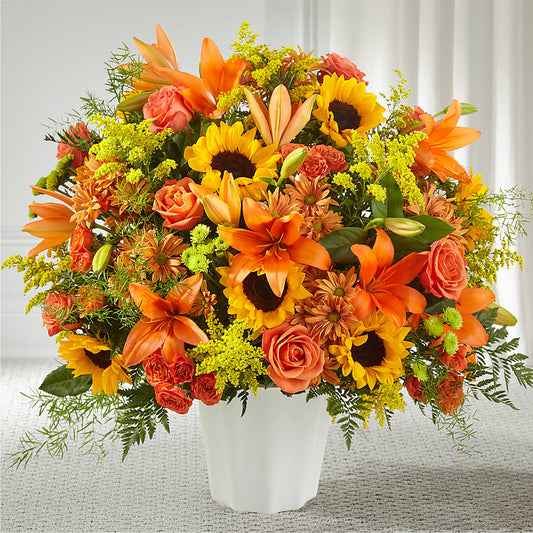 Harvest Thoughts Floor Basket –  Serenity Floral, Lake Geneva WI