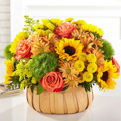 Harvest Sunflower Basket –  Serenity Floral, Lake Geneva WI
