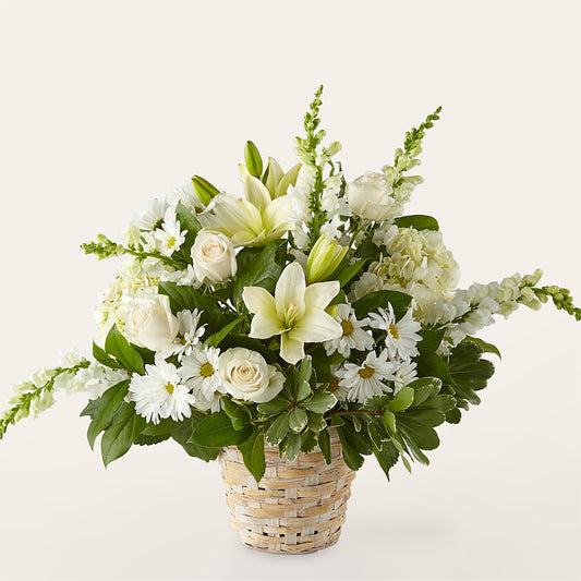 Ivory Elegance Floral Basket –  Serenity Floral, Lake Geneva WI