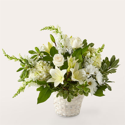 Ivory Elegance Floral Basket –  Serenity Floral, Lake Geneva WI