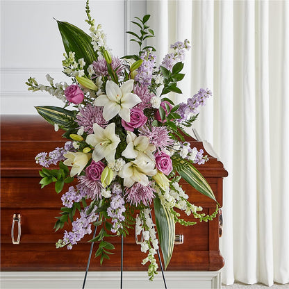 Grateful Hearts Standing Spray –  Serenity Floral, Lake Geneva WI