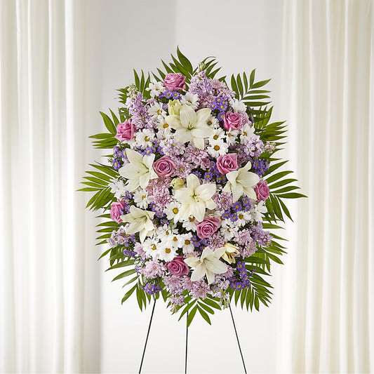 Surrounded by Love Standing Spray –  Serenity Floral, Lake Geneva WI