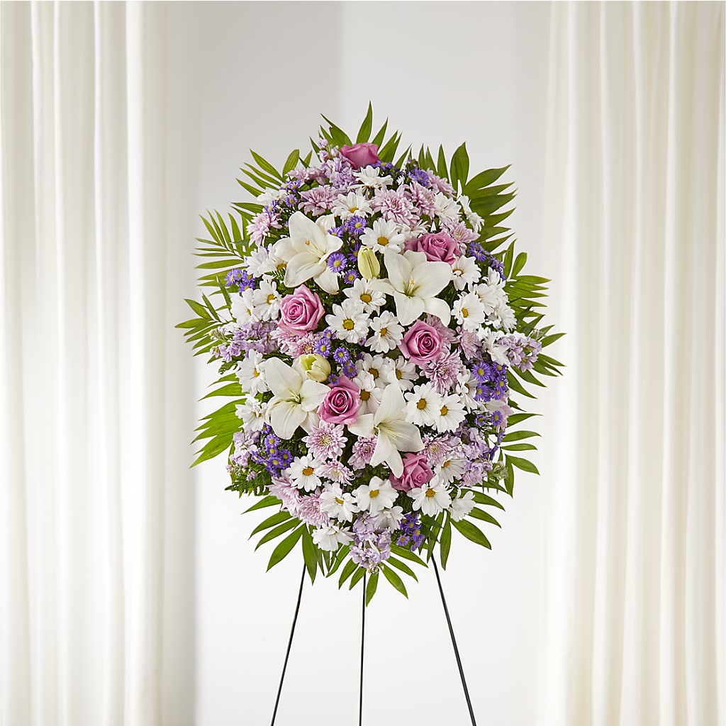 Surrounded by Love Standing Spray –  Serenity Floral, Lake Geneva WI