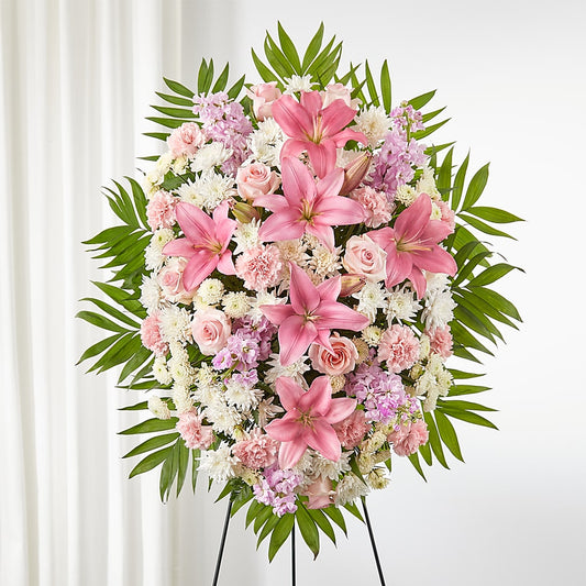Offering Solace Standing Spray –  Serenity Floral, Lake Geneva WI