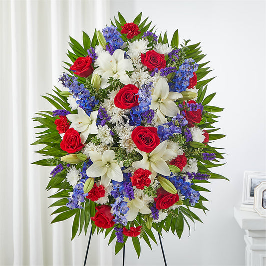 Cherished Service Standing Spray –  Serenity Floral, Lake Geneva WI