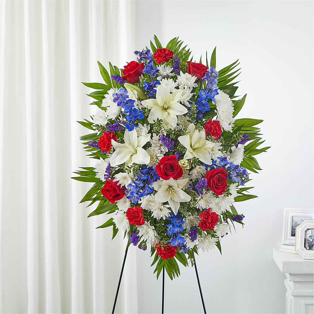 Cherished Service Standing Spray –  Serenity Floral, Lake Geneva WI