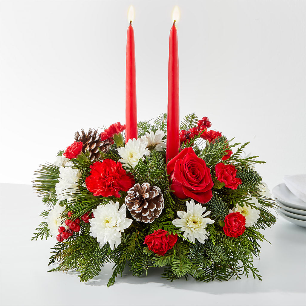 Holiday Soiree Centerpiece –  Serenity Floral, Lake Geneva WI
