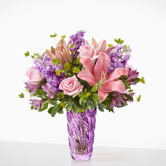 Precious Petals Bouquet with Luxe Swirl Vase –  Serenity Floral, Lake Geneva WI
