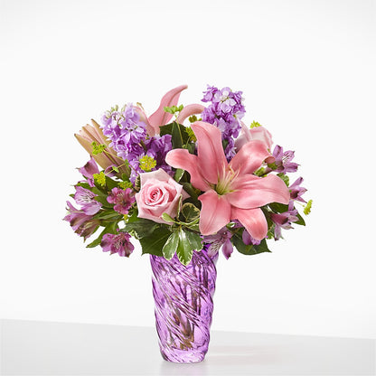 Precious Petals Bouquet with Luxe Swirl Vase –  Serenity Floral, Lake Geneva WI