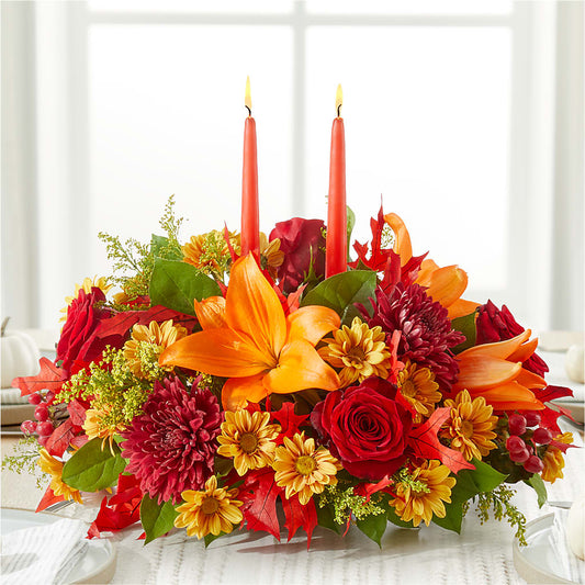 Autumn's Embrace Centerpiece –  Serenity Floral, Lake Geneva WI
