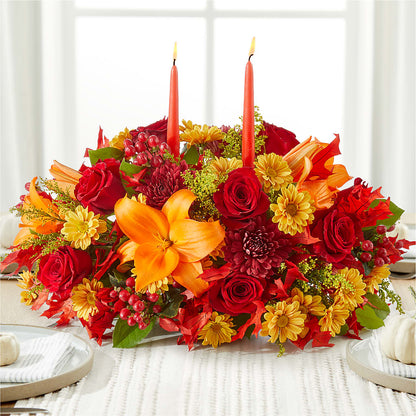 Autumn's Embrace Centerpiece –  Serenity Floral, Lake Geneva WI