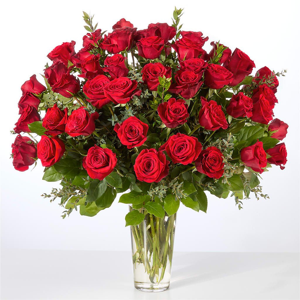 Forever Yours Fifty Stem Red Rose Bouquet –  Serenity Floral, Lake Geneva WI