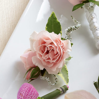 Pink Spray Rose Boutonniere –  Serenity Floral, Lake Geneva WI