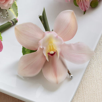 Pink Cymbidium Boutonniere –  Serenity Floral, Lake Geneva WI