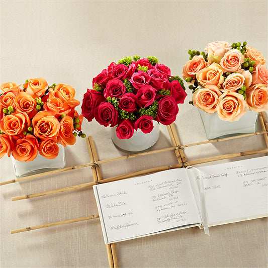 Dawn Rose Centerpiece –  Serenity Floral, Lake Geneva WI