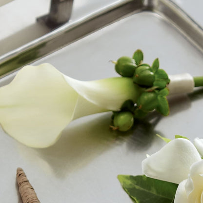 White Calla Boutonniere –  Serenity Floral, Lake Geneva WI